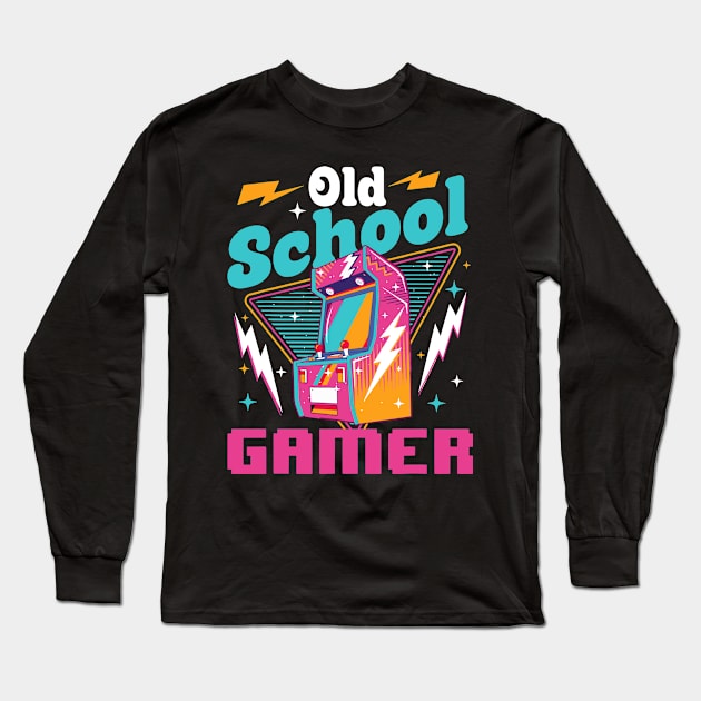 Old School Gamer - Game Lover Arcade Game Gaming Console Long Sleeve T-Shirt by LEGO